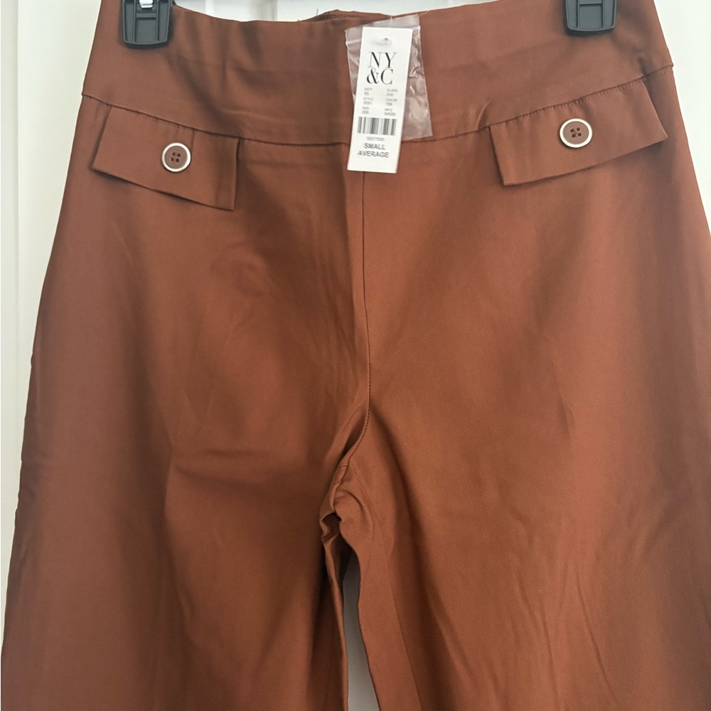 New York & Company Women's Brown Straight Leg Stretch Pants-NWT (S)